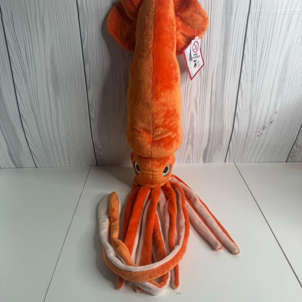 Douglas Cuddle Toys Squid Stretch Plush - #3816 Orange Animal Ocean Marine NEW
